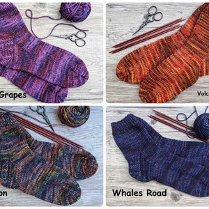 Hand Knitted Socks for Women with Seamless Toes Made with Sustainable Yarn, Warm House Socks, Chemo Socks, Bed Socks, Many Colors Available image 7