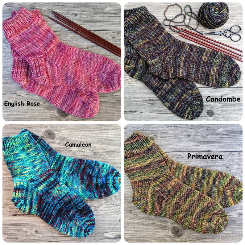 Hand Knitted Socks for Women with Seamless Toes Made with Sustainable Yarn, Warm House Socks, Chemo Socks, Bed Socks, Many Colors Available image 9