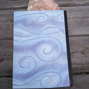 Mermaid Journal Blue and Lavender Notebook with Shells and Starfish Medium Sized Beach Journal and Travel Planner Altered Notebook image 9