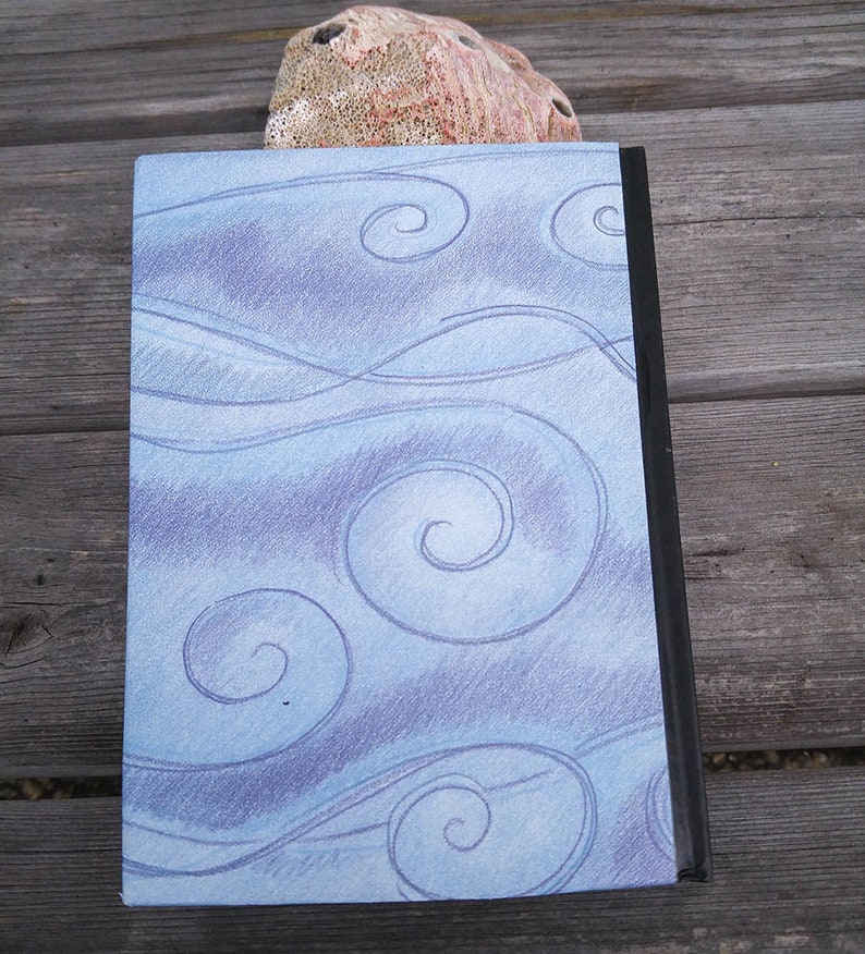 Mermaid Journal Blue and Lavender Notebook with Shells and Starfish Medium Sized Beach Journal and Travel Planner Altered Notebook image 9