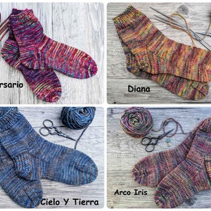 Hand Knitted Socks for Women with Seamless Toes Made with Sustainable Yarn, Warm House Socks, Chemo Socks, Bed Socks, Many Colors Available image 4