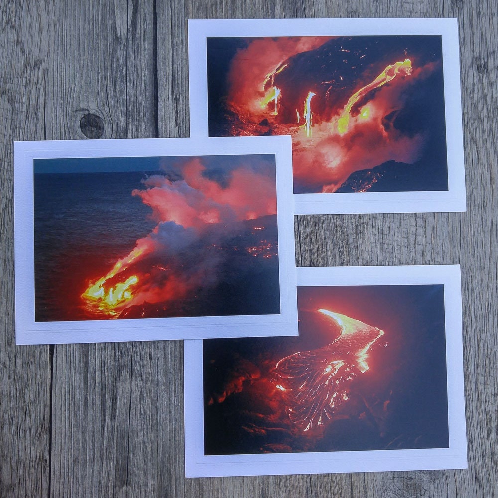Photo Greeting Card Fine Art Nature Photography - Lava Twister Kilauea  Volcano Photography - Hawaiian - Blank Notecard - Lava Water Spout
