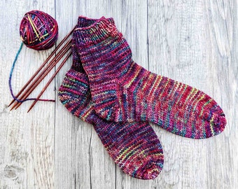 Hand Knitted Socks for Women with Seamless Toes Made with Sustainable Yarn, Warm House Socks, Chemo Socks, Bed Socks, Many Colors Available