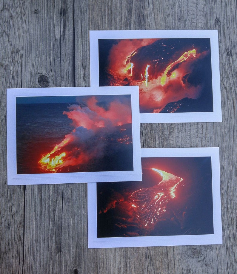 Lava Flow on Hawaii's Kilauea Volcano Photo Greeting Cards image 0