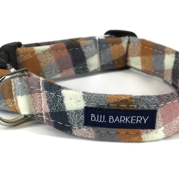 The Fireside Plaid Flannel  Dog Collar for Small to Large Dogs