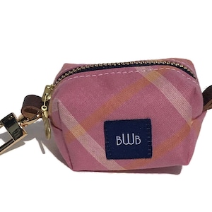 The Montauck Dog Waste Bag Holder in Pink Madras Plaid