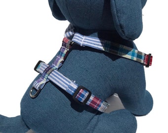 The Beach Club Dog Harness in Madras Patchwork Plaid