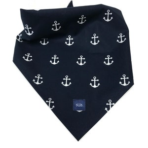 Navy Anchor  Bandana for Dogs Small to Large