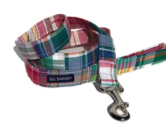 The Beachcomber Madras Patchwork Plaid  Dog Leash for Small to Large Dogs