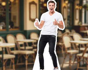 Aanpasbare fotokartonnen uitsnede, gepersonaliseerde levensgrote standaard, uitsnijding feestdecoratie