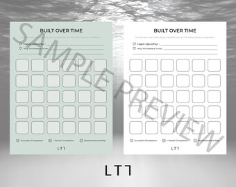 Habit Tracker Printable PDF | Built Over Time | Minimalist Habit Builder | Instant Download Planning Sheet