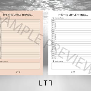 Minimalist to Do List Printable | Atomic Tasks, Brain Dump (PDF ...