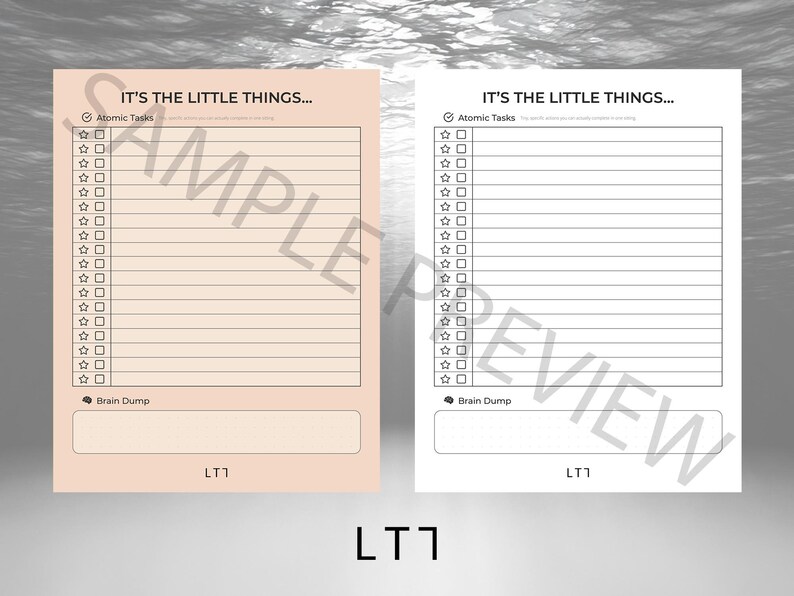 Minimalist to Do List Printable | Atomic Tasks, Brain Dump (PDF ...