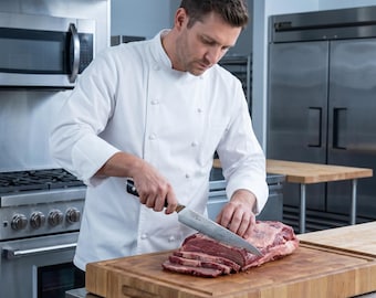 Personalized 8" Damascus Slicing Knife, Japanese AUS-10 Core, 60-62 HRC Chef Knife