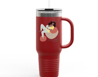 Vaso térmico de acero inoxidable Mama Fuel / Taza de viaje de 1,2 litros con pajita