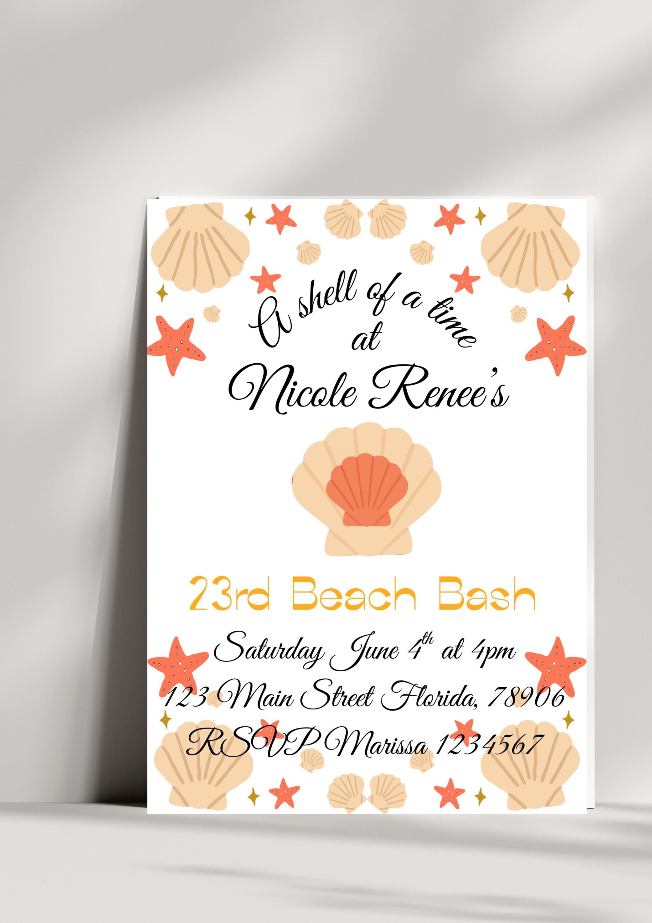 Beach Party Digital Invitation - Etsy