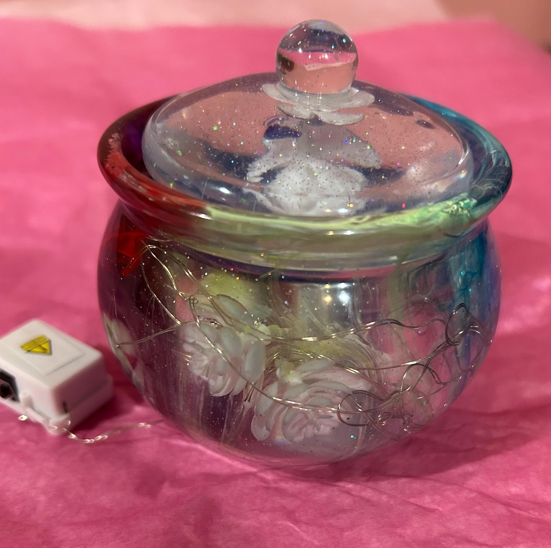 Rainbow Resin Jar - Etsy