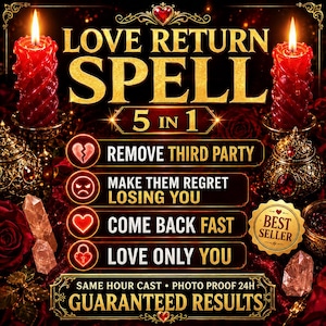 Obsession Love Spell | Make them Regret Spell | Bring Ex Back Spell  | Love Me Only | Remove Third Party | Same Day Cast Photo proof 5 in 1
