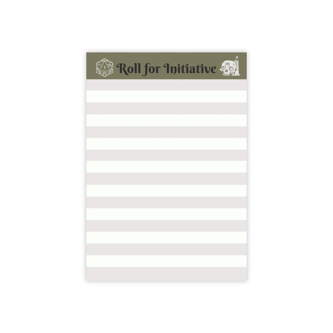 Roll for Initiative Post-it Note Pads | RPG D20 Dice Notes | Grey ...