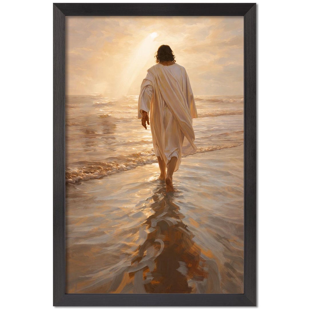 Jesus Walking on Water Print | Christian Oil Painting | Bible Verse ...