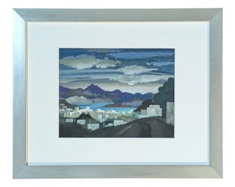 SF Stadtansicht von den Hügeln | H. 1940er Jahre | Gouache auf Papier