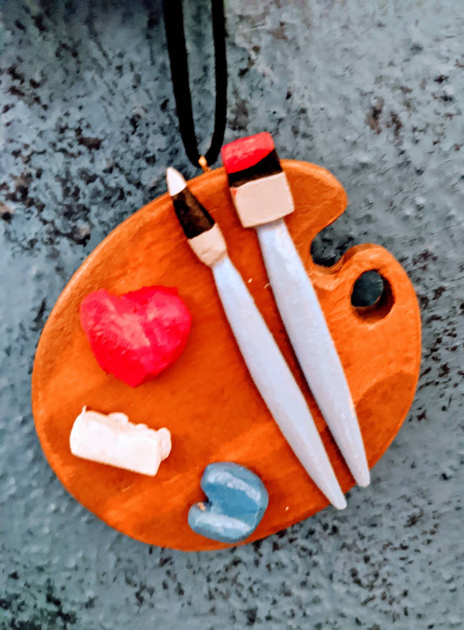 Paint palette wooden ornament art lovers small wall hanging Etsy