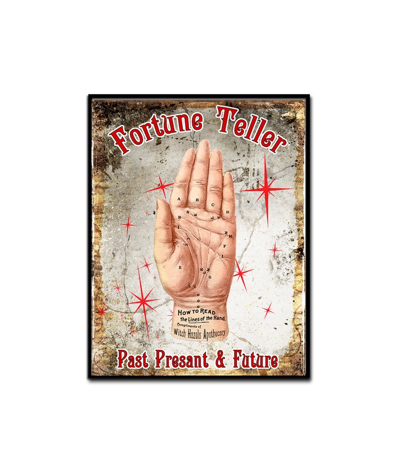 Fortune Teller Palmistry Art Print Palm Reading Halloween - Etsy