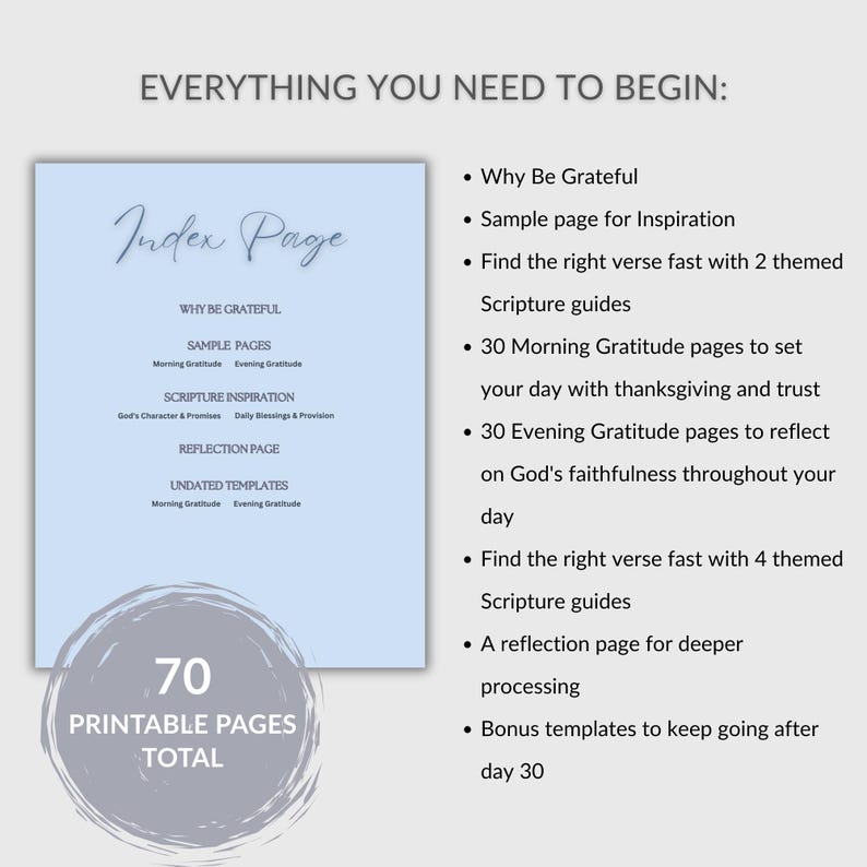 Printable Gratitude Journal | 30-day Christian Give Thanks & Reflection ...