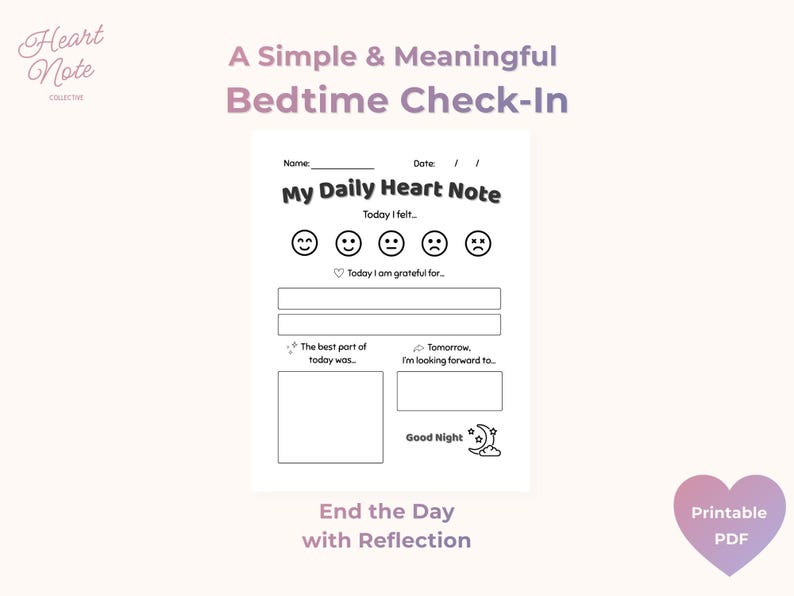 Kids Daily Gratitude Journal | Emotional Check-in, Bedtime Reflection ...