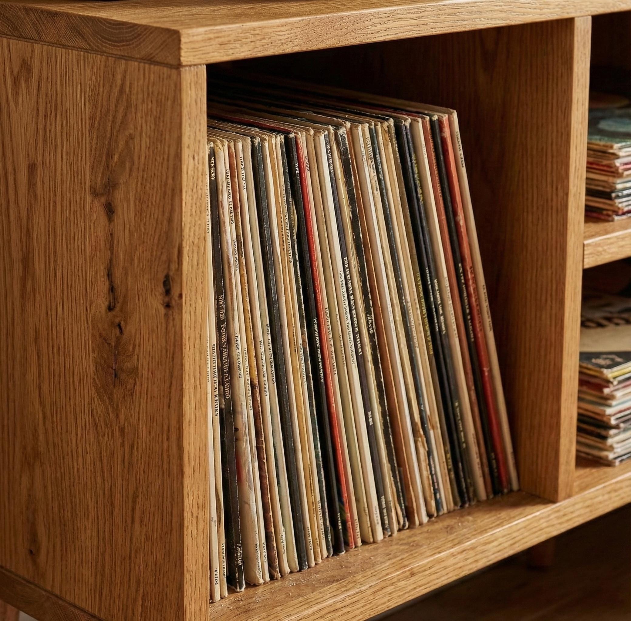 Mid Century Modern Record Player Stand | Solid Wood Vinyl Storage - Etsy