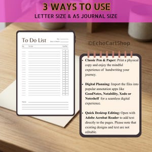 To Do List Printable Digital Planner Bundle | Letter Size, A5 | JPG, PDF

To Do List,
To Do List Planner,
To Do List Bundle,
Digital To Do List,
Daily Task Tracker,
To Do List Journal,
To Do List Tracker,
Printable Planner,
Printable Tracker,
Planner Template,
Printable To Do List,
Weekly To Do,
Instant Download