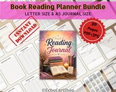 Book Reading planner bundle printable | Ultimate Reading Journal | Letter Size, A5 | JPG, PDF