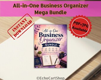 Paquete completo de organizador empresarial, planificador imprimible para pequeñas empresas y manualidades, cuaderno de trabajo para negocios hechos a mano y registro de presupuesto.
