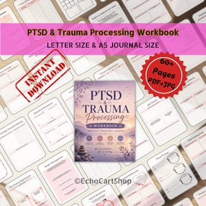 PTSD & Trauma Processing Workbook Printable Inner Child Healing 7 Steps Guide Trauma Trigger Nightmare Coping Cards Binder A5 Letter PDF JPG