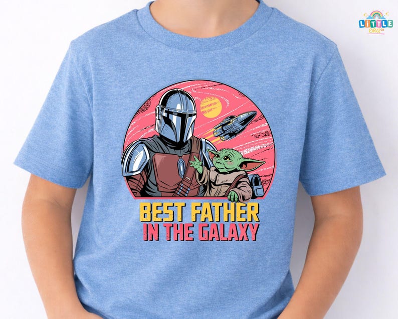 The Mandalorian Grogu Baby Yoda Best Father In The Galaxy Shirt, Star Wars Dad T-shirt, Father's Day Gift, Galaxy's Edge Trip image 3