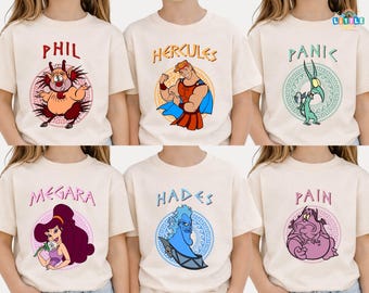 Hercules Character Shirt, Disney Family Trip T-Shirt, Hercules Matching Shirt, Disney Vacation Shirt, Megara Phil Pegasus Hades Matching Tee
