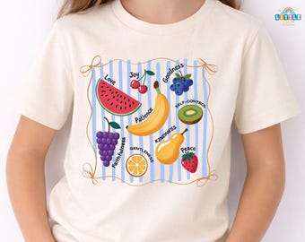 Fruit of the Spirit Shirt, Cute Fruit Shirt, Aesthetic Coquette Fruit Shirt, Summer Christian Vacation Tee, Bible Verse Shirt
