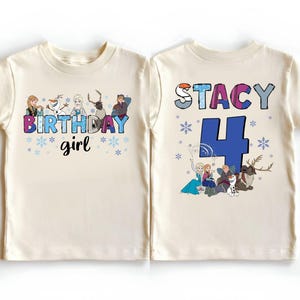Frozen Birthday Shirt, Princess Elsa Birthday Tee, Anna Birthday Kids Gift, Disneyland Toddler Trip Tees Bild 3