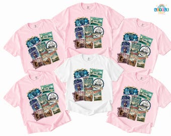 Disney Theme Park Stamp Retro Shirt, Vintage Wildest Ride Happily Ever After Land Tee, WDW Castle Family Trip Matching Shirts