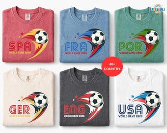 World Game Soccer Shirt, USA Argentina Germany Portugal Soccer Tee, Football Fan Shirt, Game Day Shirt, Soccer Fan Gift Tee