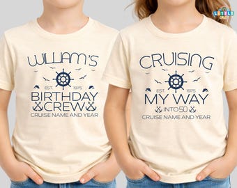 Personalized Cruising my way into 2026 Shirt, Matching 50th Bday Party Tee, Custom Birthday Cruise 2026 Shirt, Family Birthday Tee