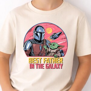The Mandalorian Grogu Baby Yoda Best Father In The Galaxy Shirt, Star Wars Dad T-shirt, Father's Day Gift, Galaxy's Edge Trip image 2