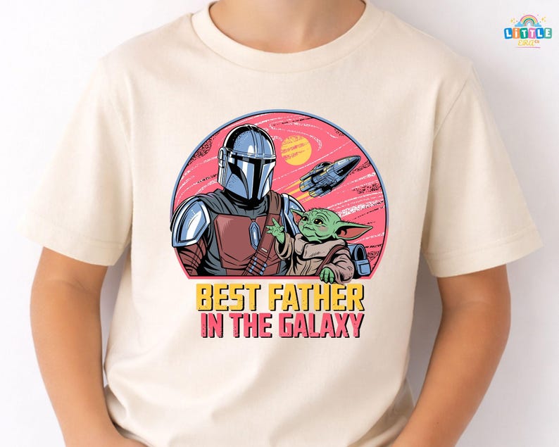 The Mandalorian Grogu Baby Yoda Best Father In The Galaxy Shirt, Star Wars Dad T-shirt, Father's Day Gift, Galaxy's Edge Trip image 2
