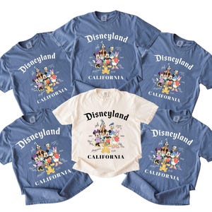 Vintage Disneyland California Shirt, Mickey and Friends Signature Tee, Disney Trip Family Shirt, Disney Family Vacation Shirt image 1