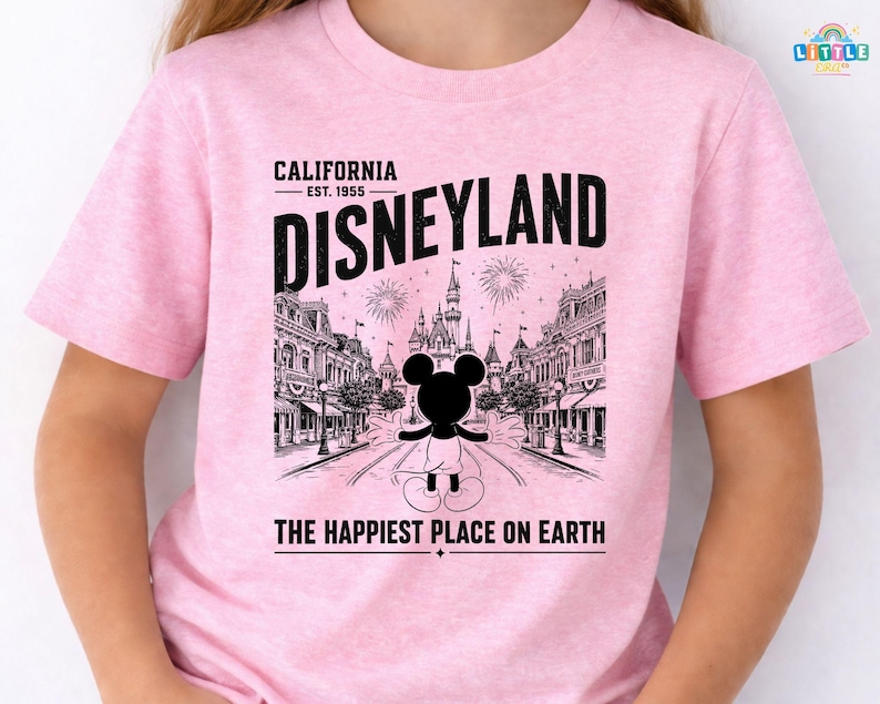 Retro Disneyland Tee, Disney Vintage Shirt, Disney Vacation Tee, Happiest Place On Earth, Mickey and Friends, Space Mountain image 1