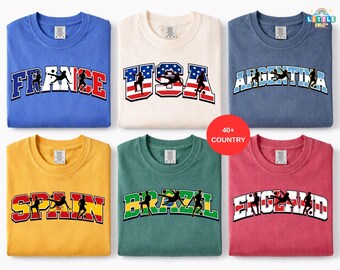 Patriotic World Football Fan Tee, Soccer Lover Gift, Global World Game Shirt, Game Day Shirt, Soccer Fan Gift Tee