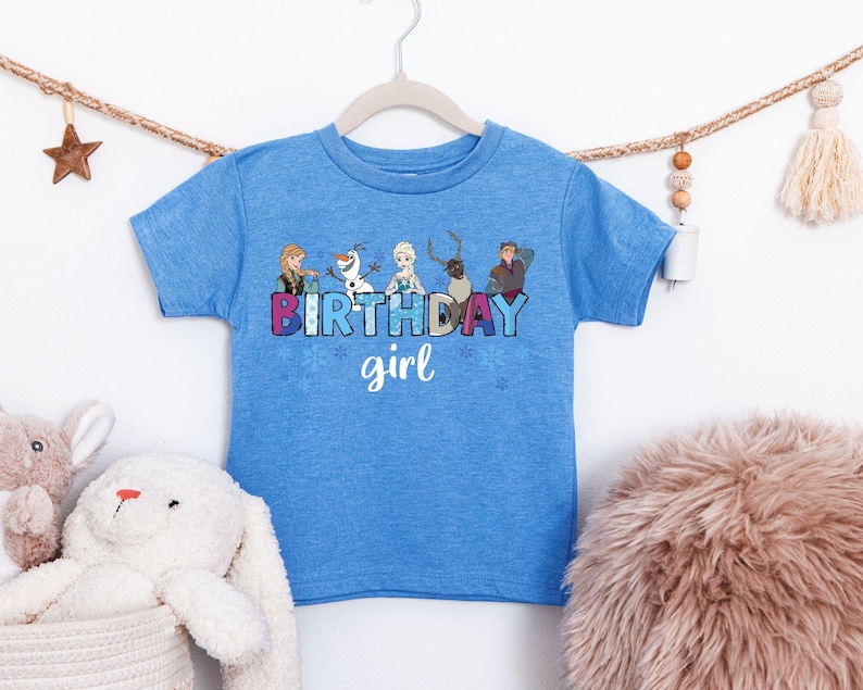 Frozen Birthday Shirt, Princess Elsa Birthday Tee, Anna Birthday Kids Gift, Disneyland Toddler Trip Tees Bild 2