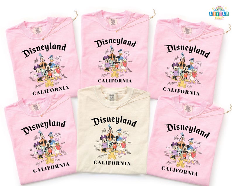 Vintage Disneyland California Shirt, Mickey and Friends Signature Tee, Disney Trip Family Shirt, Disney Family Vacation Shirt image 2