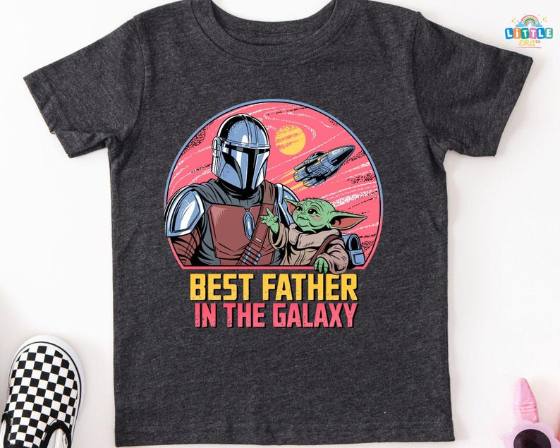 The Mandalorian Grogu Baby Yoda Best Father In The Galaxy Shirt, Star Wars Dad T-shirt, Father's Day Gift, Galaxy's Edge Trip image 1