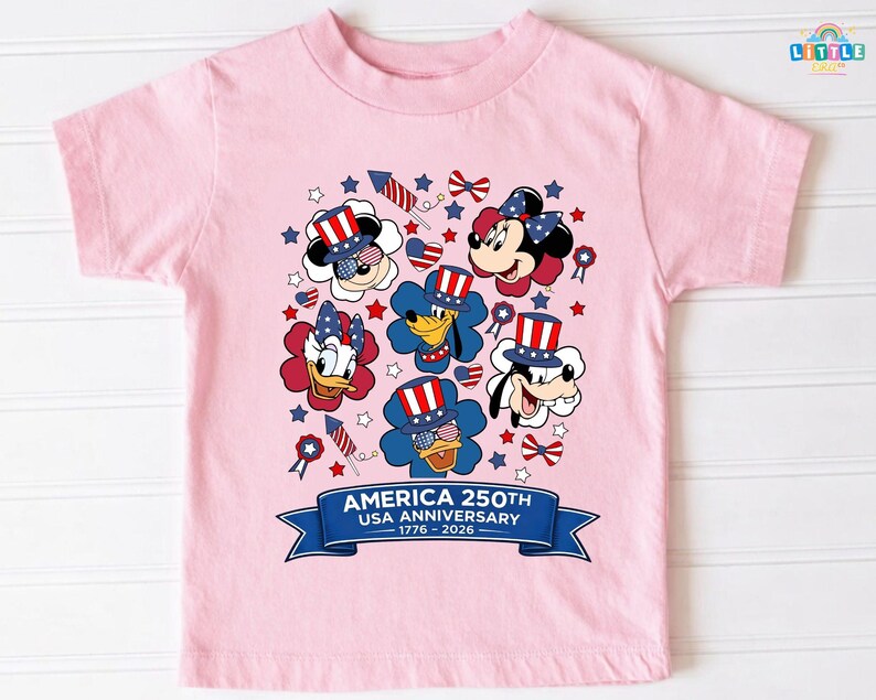 Mickey and Friends 4th July 2026 Shirt, Disney Independence Day Tee, Disneyland Family, Walt Disney World T-shirt Bild 2